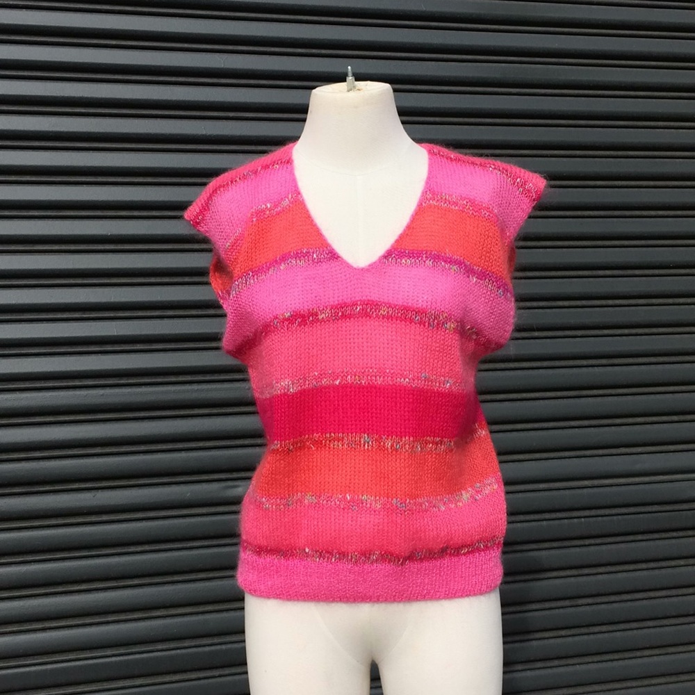Vintage Mohair Loose Stitch Knit Sweater Vest S
